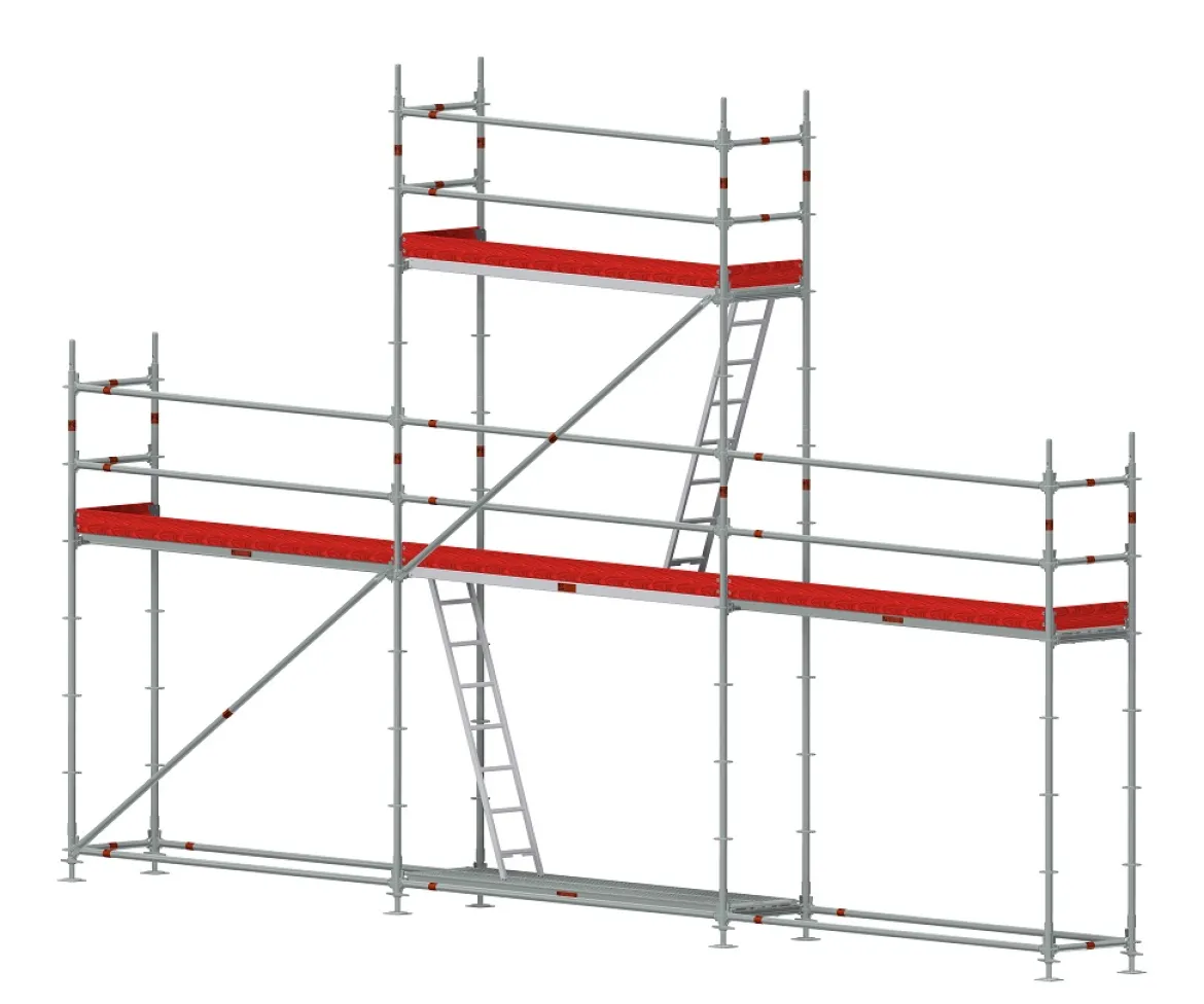 Byggställning modul stål 9x4 m med gaveltopp