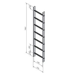 Fasadstege 1960mm ALU