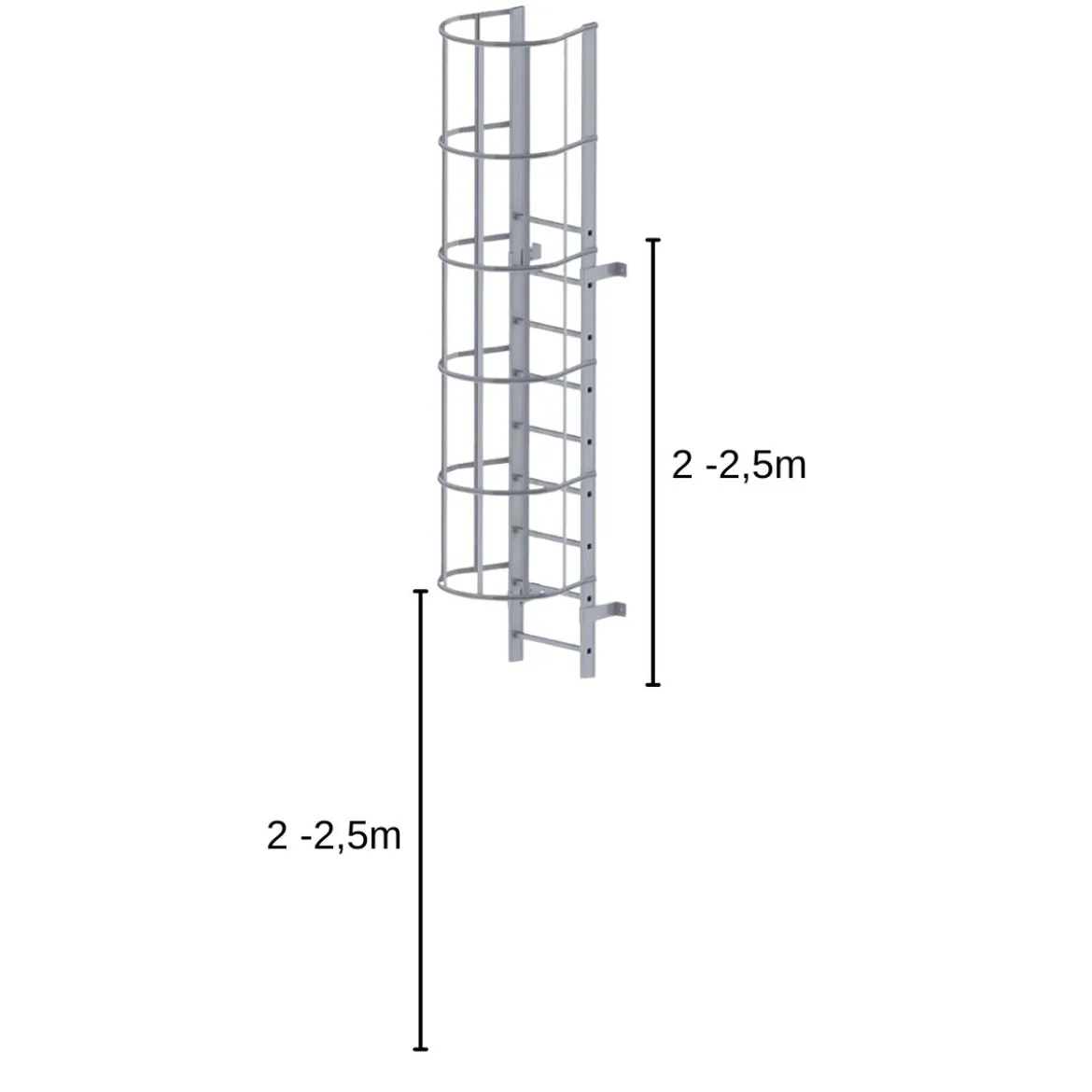 Fasadstege upphöjd 2 - 2,5m inkl fallskydd