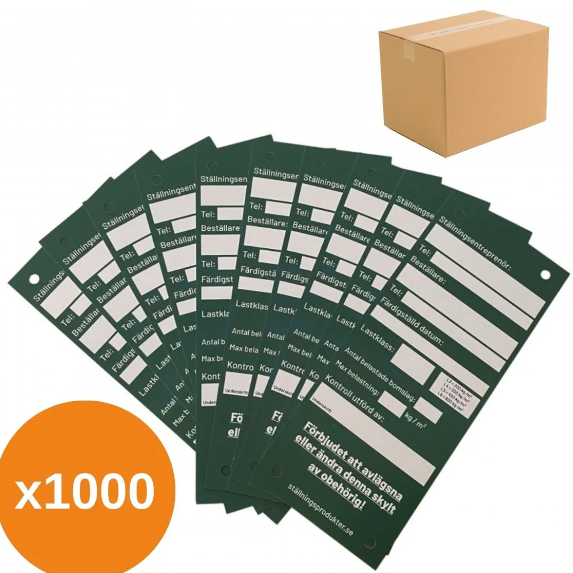 Grönskylt dubbelsidig 1000 st (kartong)