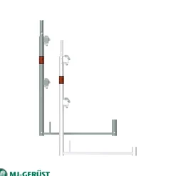Räckesstolpe L-bom Aluminium 0.73 m