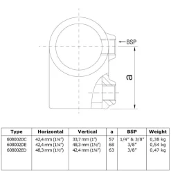 Rörkoppling rak 33,7-26,9mm
