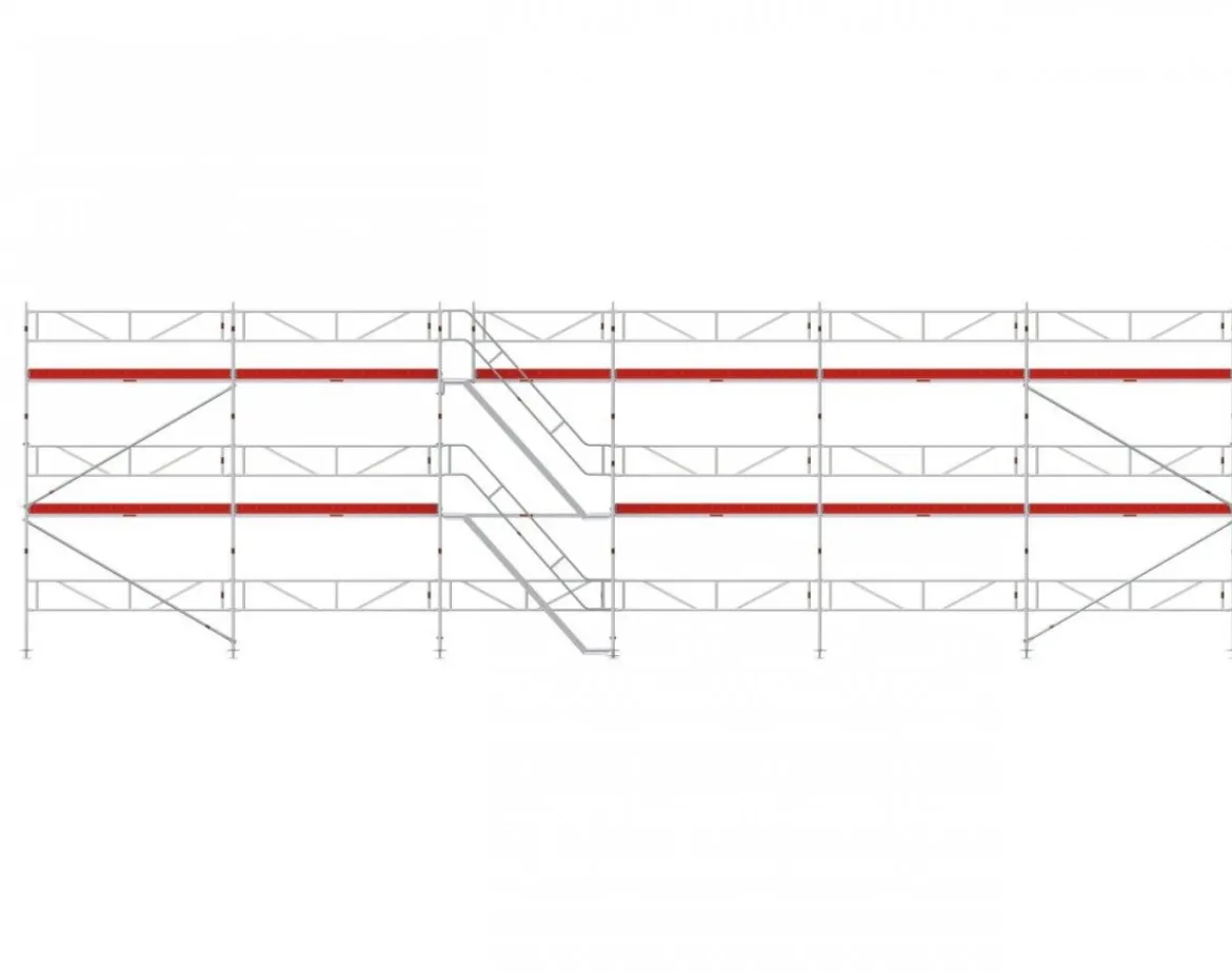 Ställningstrailer med 115m² Ramställning komplett med trappa & sparklist