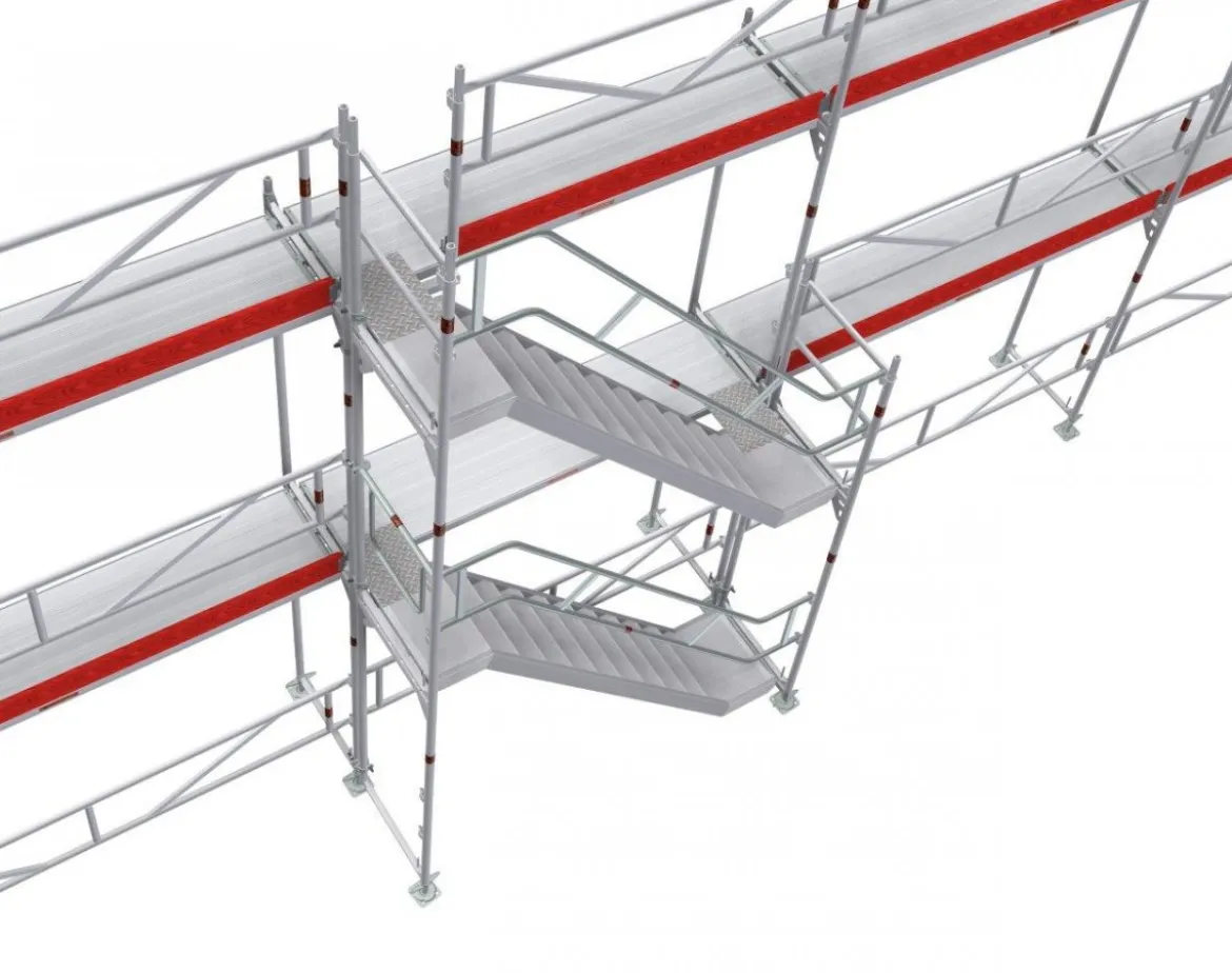 Ställningstrailer med 115m² Ramställning komplett med trappa & sparklist