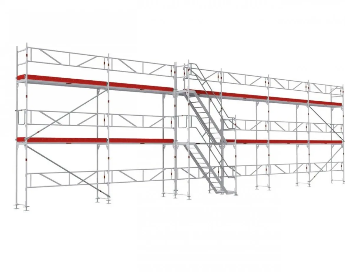Ställningstrailer med 115m² Ramställning komplett med trappa & sparklist