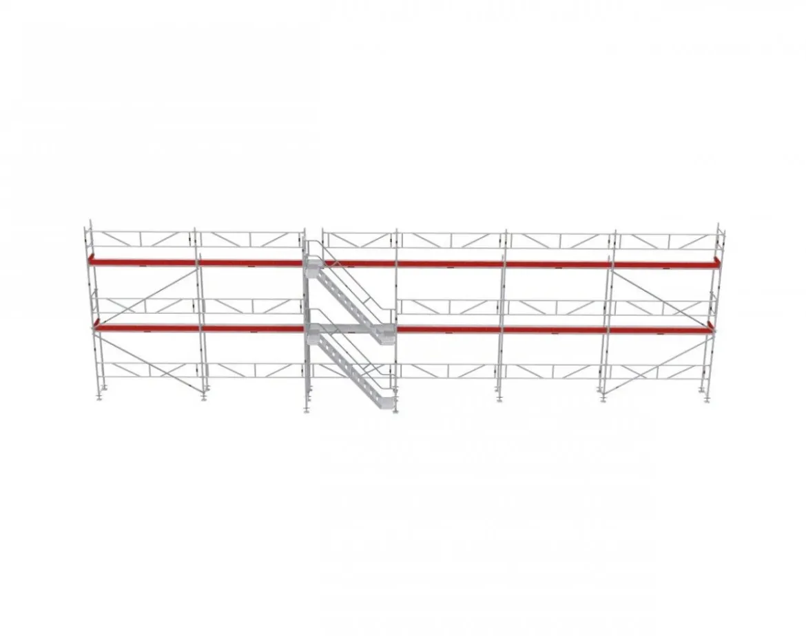 Ställningstrailer med 115m² Ramställning komplett med trappa & sparklist