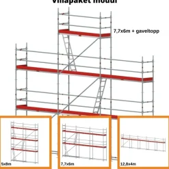 Villapaket modul stål 50m² (2,57m fack)