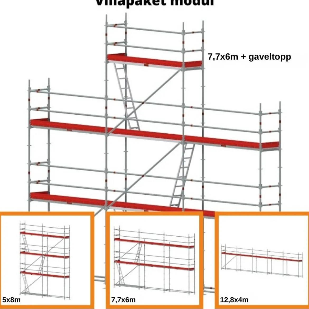 Villapaket modul stål 50m² (2,57m fack)